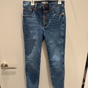 Stylish Blue Button-Fly Jeans
